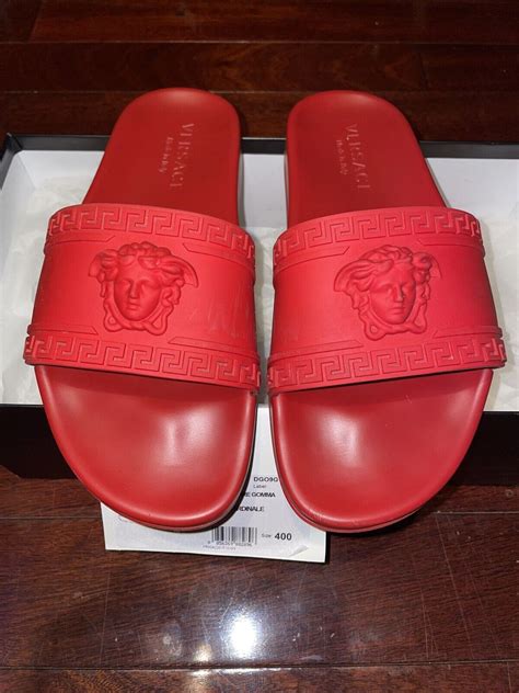 versace slides womens red|Versace slides women sale.